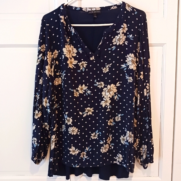 Lane Bryant Tops - Lane Bryant blue floral long sleeve tunic